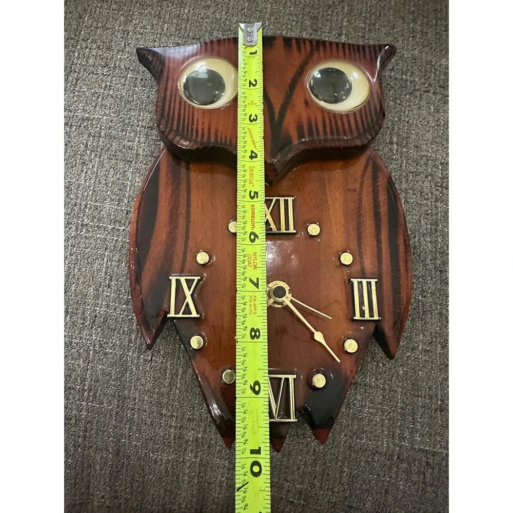 Vintage Wooden Owl Wall Clock